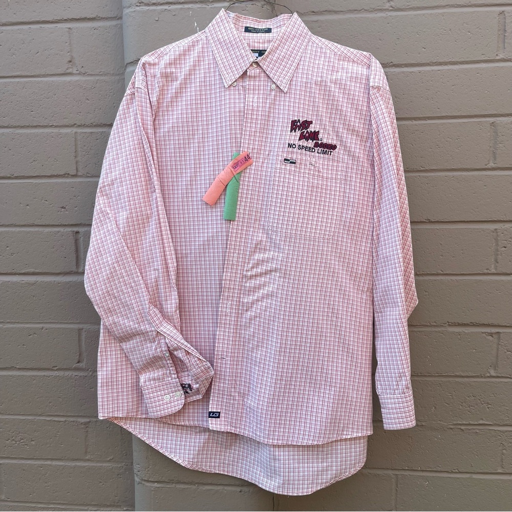 Checkered Western button‎ up shirt size Large